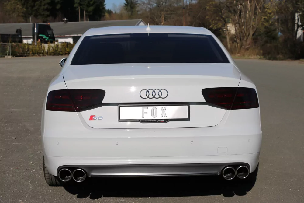 Audi S8 Typ 4H mit Abgasklappen  Endschalldämpfer rechts/links zweiflutig - 2x100x77 Typ 38 rechts/links