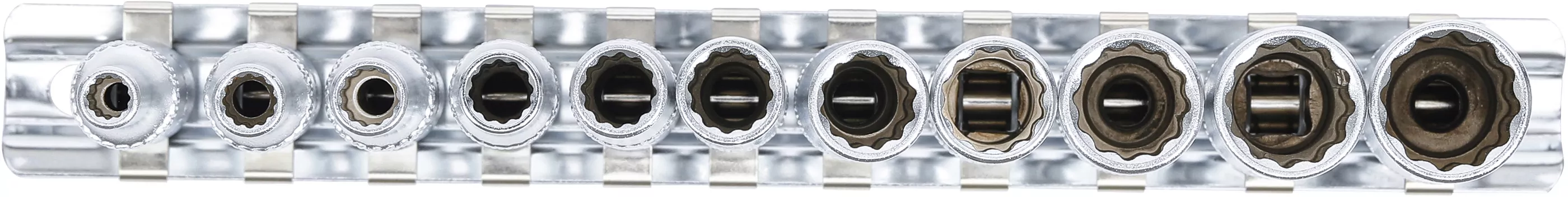 Steckschlüssel-Einsatz-Satz Zwölfkant, tief | Antrieb Innenvierkant 6,3 mm (1/4") | SW 4 - 13 mm |11-tlg.