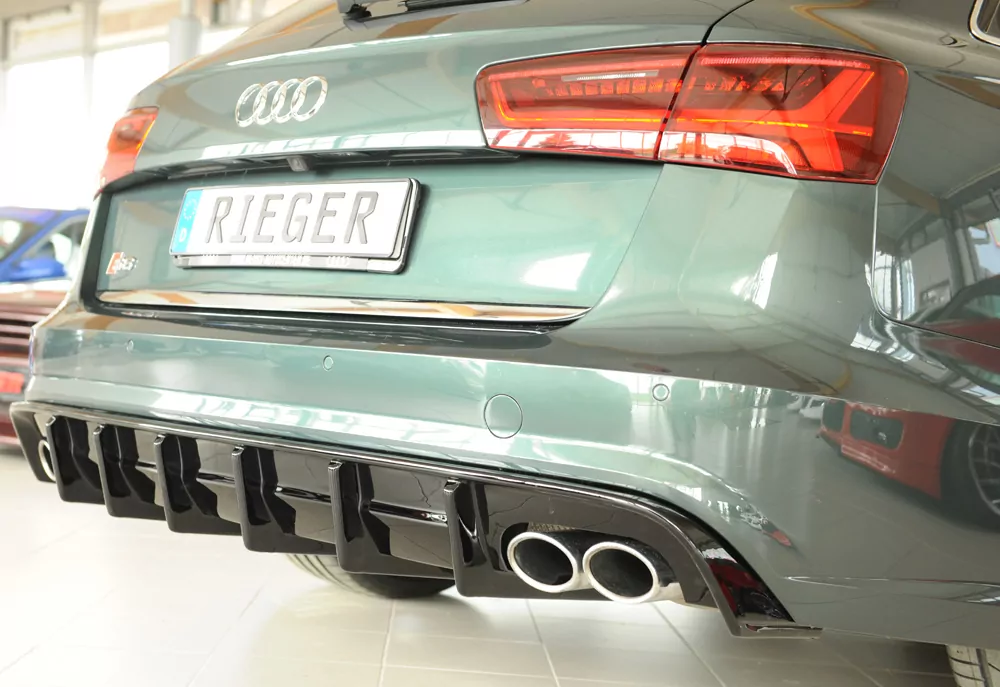 Rieger Heckeinsatz (für Fzg. ohne AHK) glanz schwarz für Audi A6 S6 (4G/C7) Lim. 09.14- (ab Facelift)