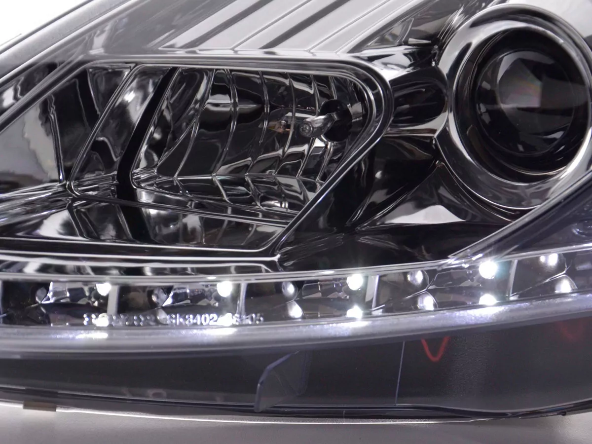 Scheinwerfer Set Daylight LED TFL-Optik Fiat Grande Punto Typ 199 Bj. 08- chrom