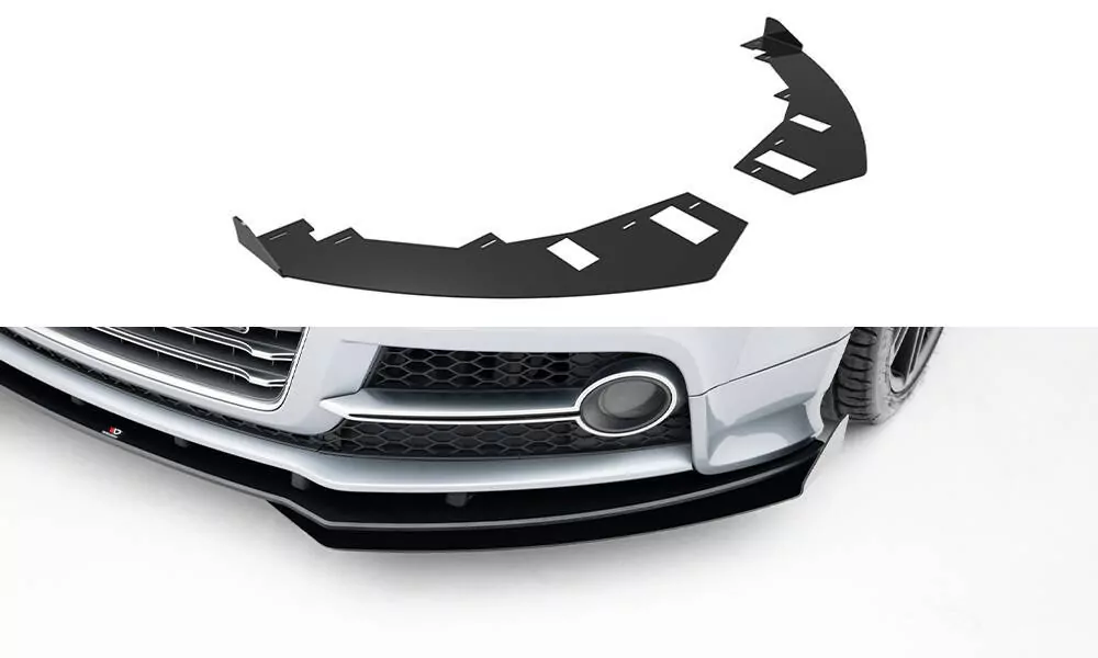 Front Stoßstange Flaps Für Audi TT S / TT S-Line 8J Facelift Schwarz Hochglanz