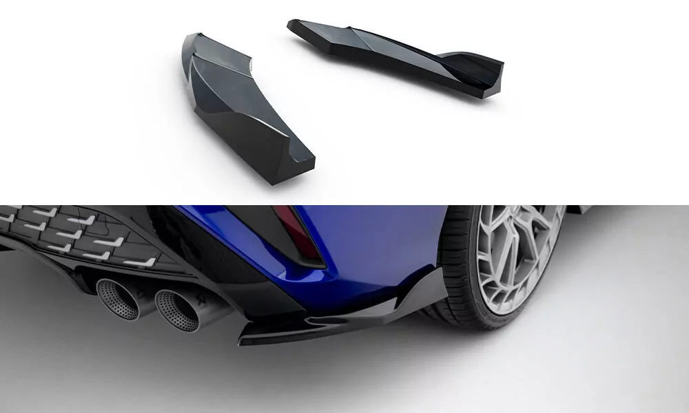 Heck Ansatz Flaps Diffusor V.2 Für Audi S3 Limousine 8Y Facelift Schwarz Hochglanz