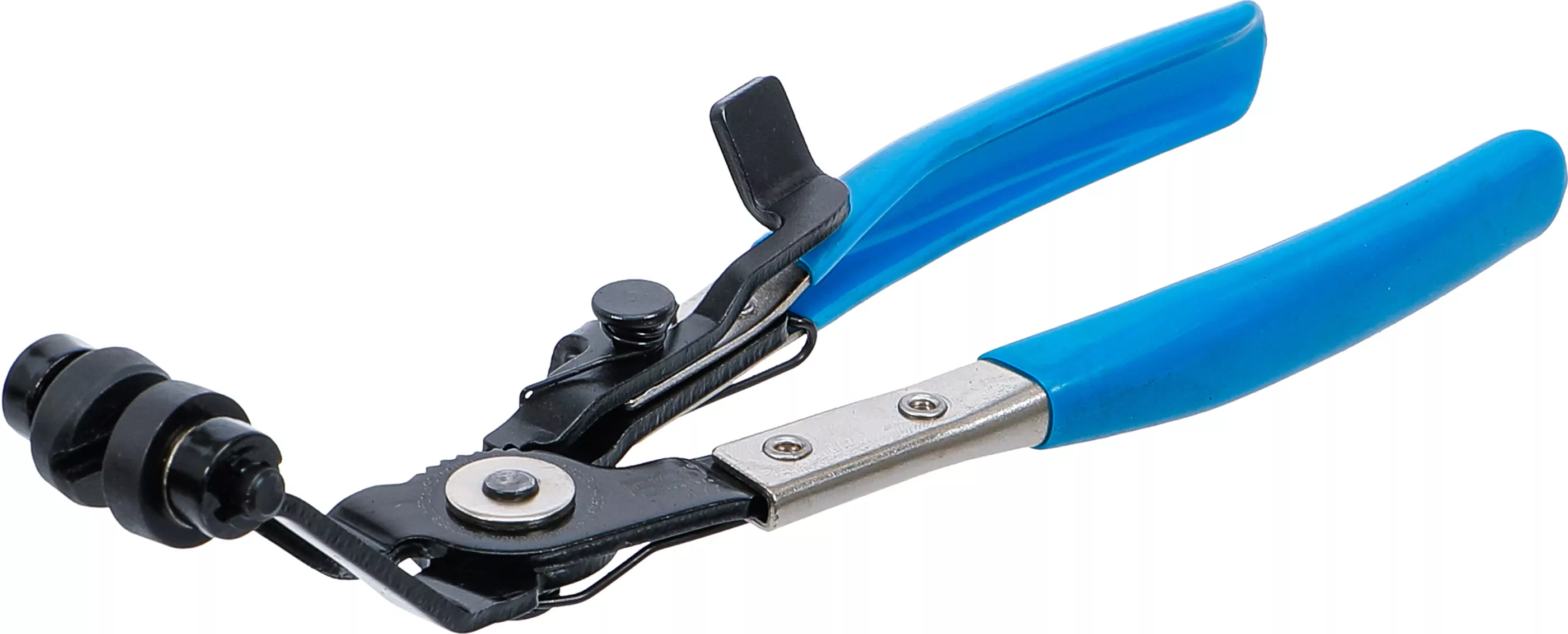 Schlauchklemmenzange | abgewinkelt | mit Ratschenfunktion | 220 mm