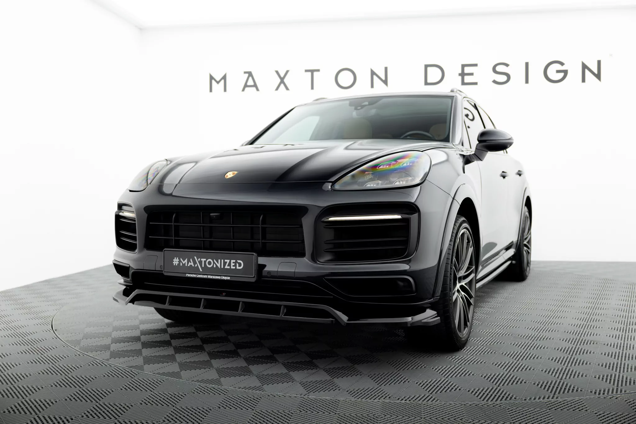 Front Ansatz Für Porsche Cayenne Sport Design Mk3 Schwarz Hochglanz