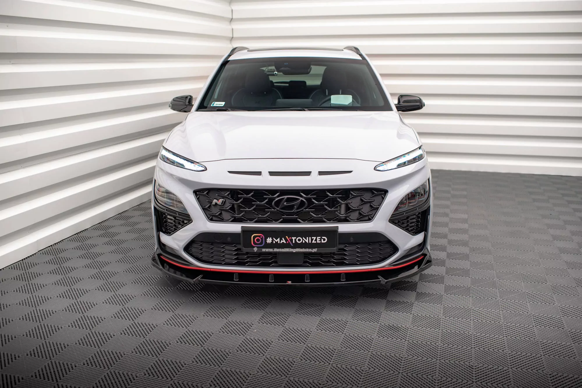 Front Ansatz V.2 Für Hyundai Kona N Mk1 Schwarz Hochglanz