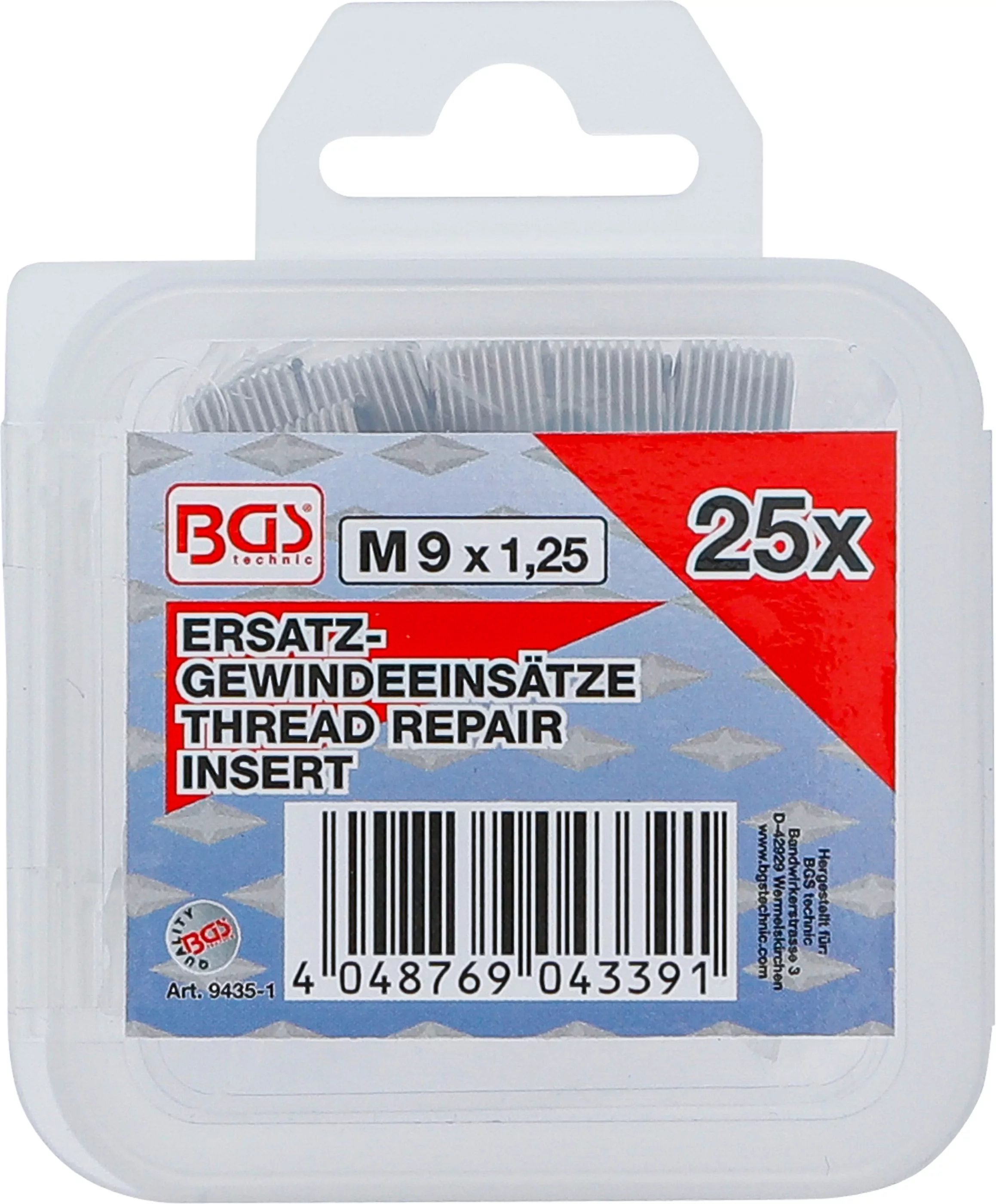 Ersatz-Gewindeeinsätze | M9 x 1,25 mm | 25-tlg.