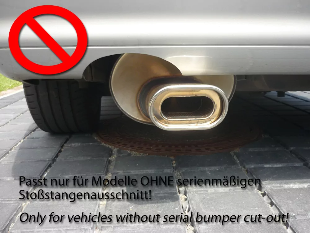 Mercedes SL Typ R129  Endschalldämpfer Ø70mm - 160x80 Typ 53 - Nur für Modelle mit serienmäßiger Steckverbindung! (kein Flansch!)