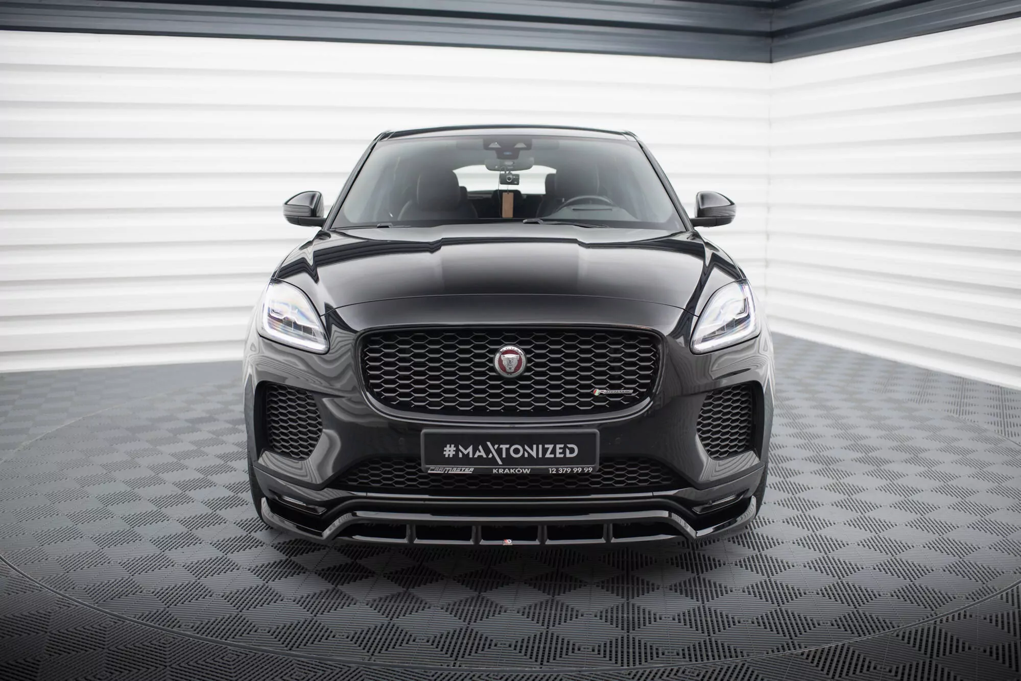 Front Ansatz Für Jaguar E-Pace R-Dynamic Mk1 Schwarz Hochglanz