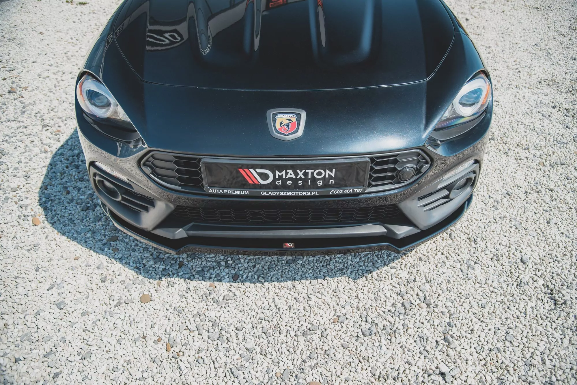 Front Ansatz Passend Für Fiat 124 Spider Abarth Schwarz Hochglanz