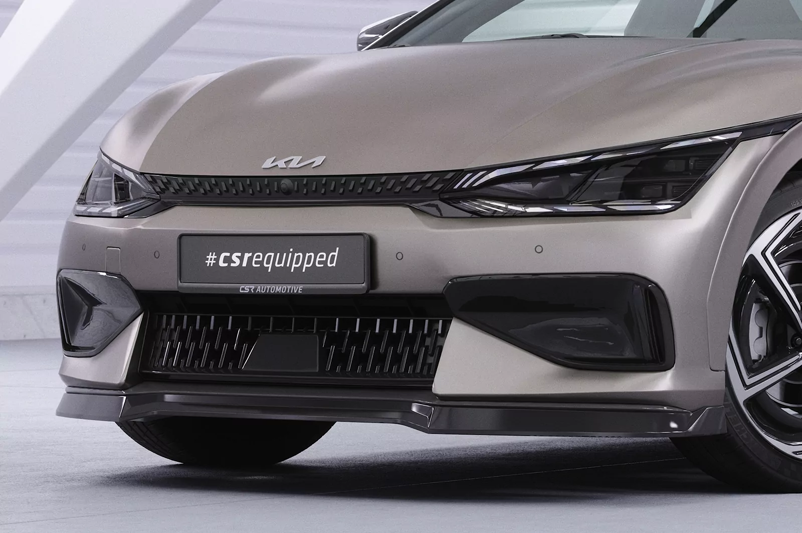 Cup-Spoilerlippe mit ABE für Kia EV6 GT / GT-Line CSL814 Schwarz Strukturiert