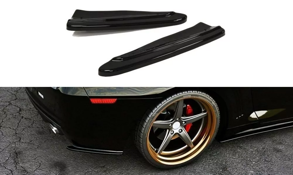 Heck Ansatz Flaps Diffusor Passend Für Diffusor Passend Für CHEVROLET CAMARO V SS - EU, US VERSION (vor FL) Schwarz Hochglanz Schwarz Hochglanz