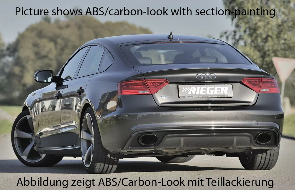 Rieger Heckeinsatz für Audi A5 (B8/B81) - Sportback 10.11-06.16 (ab Facelift) carbon optik