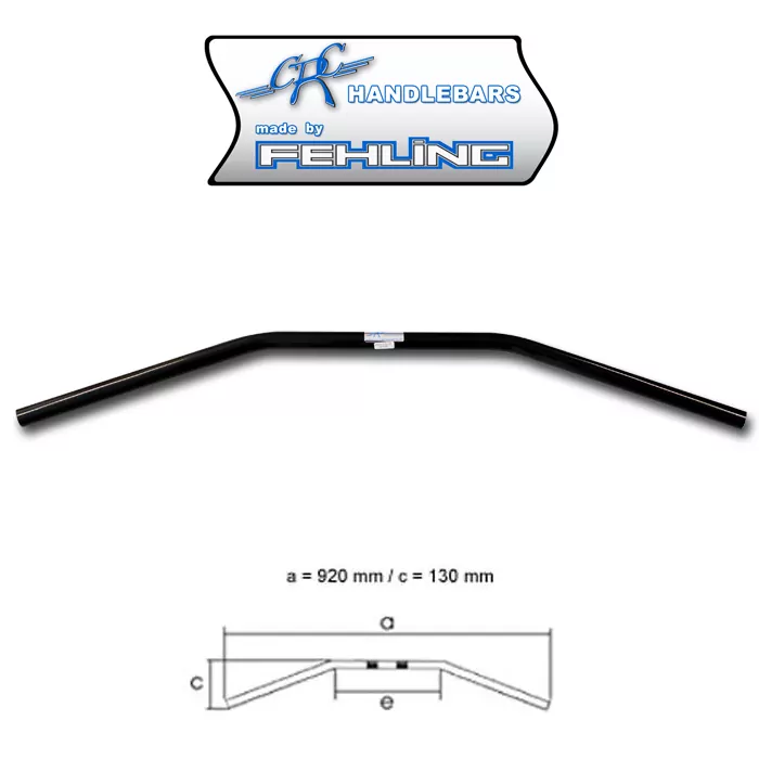 1-Zoll Lenker "Drag Bar" (LDHD 5) | schwarz/ Kerbe B: 92 cm x T: 13 cm x B/Mitte: 31 cm