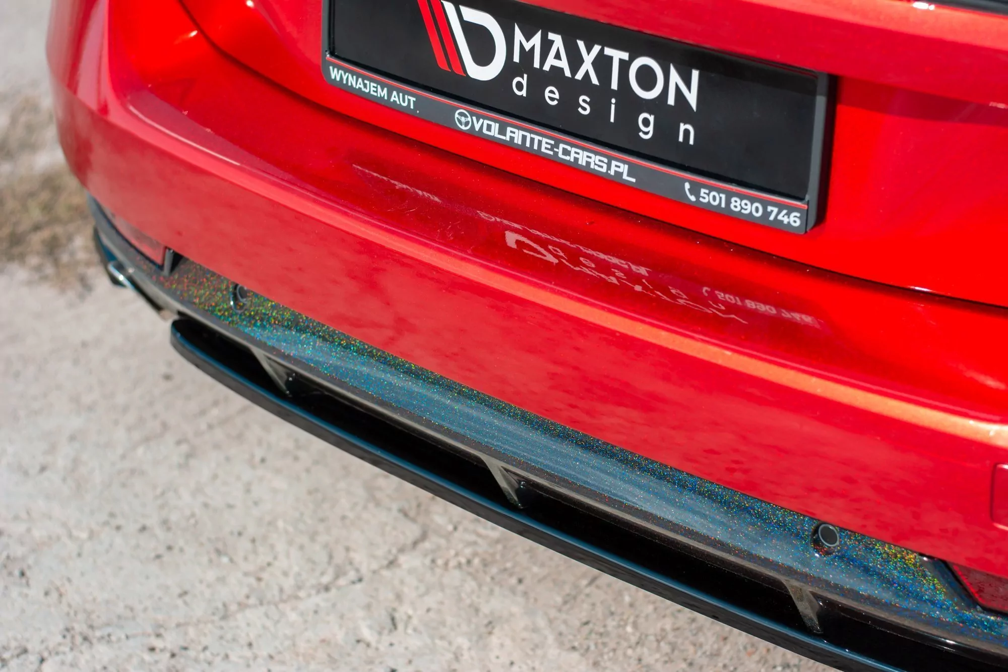 Mittlerer Diffusor Heck Ansatz Passend Für(ohne Vertikale Balken)  Peugeot 508 SW Mk2 Schwarz Hochglanz