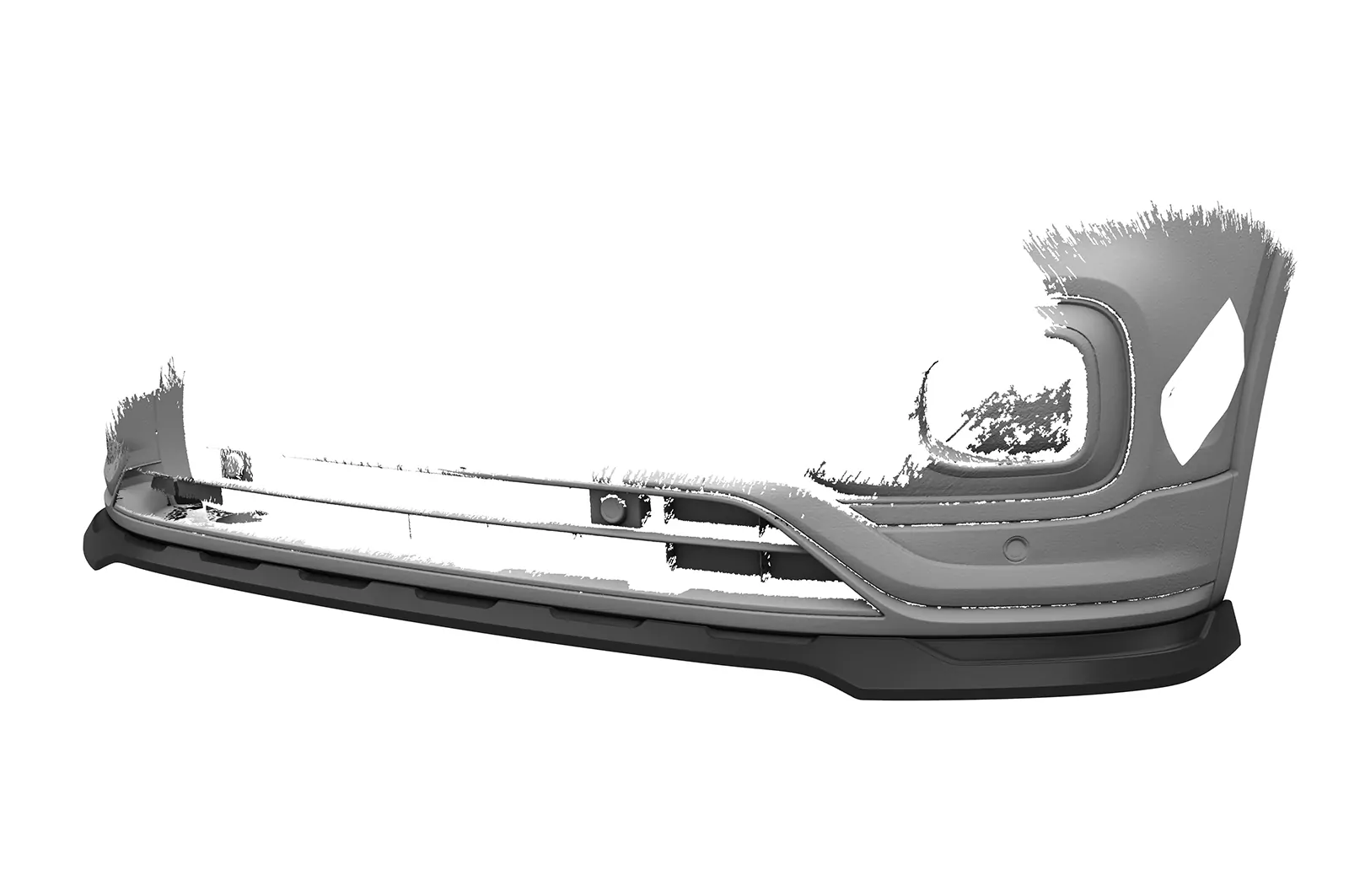 Cup-Spoilerlippe mit ABE für VW T-Cross (Typ C1) CSL805 Schwarz Strukturiert