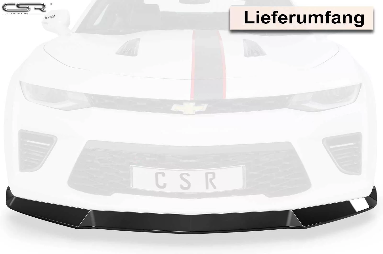 Cup-Spoilerlippe mit ABE für Chevrolet Camaro 6 CSL379-M Carbon Look (matt)