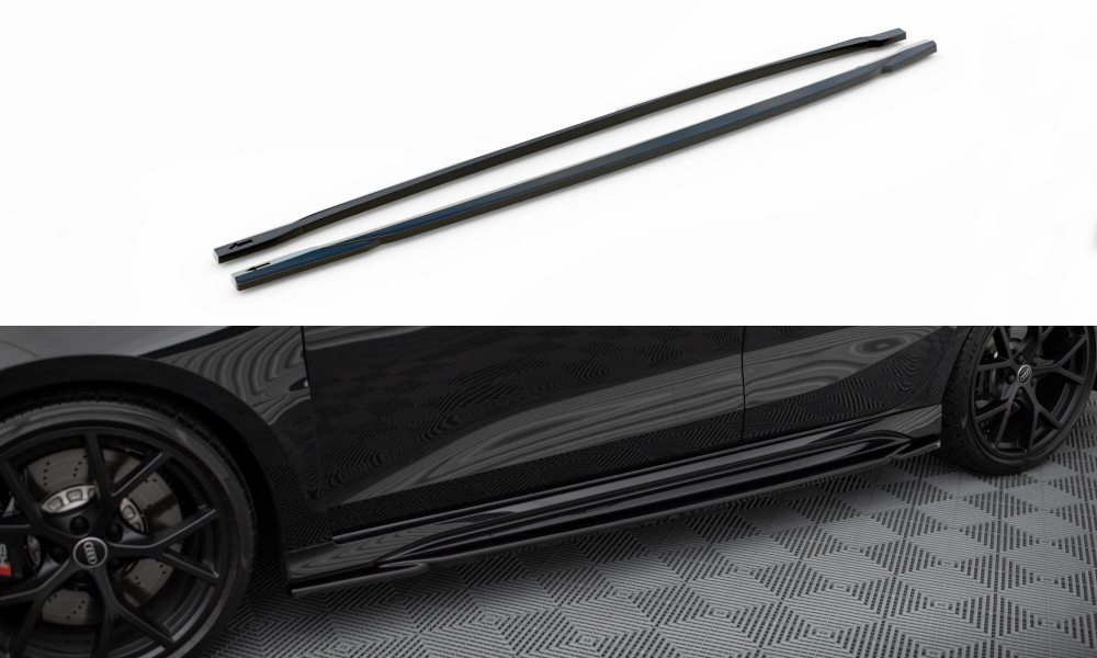 Seitenschweller Ansatz Für Audi RS3 Limousine 8Y Schwarz Hochglanz