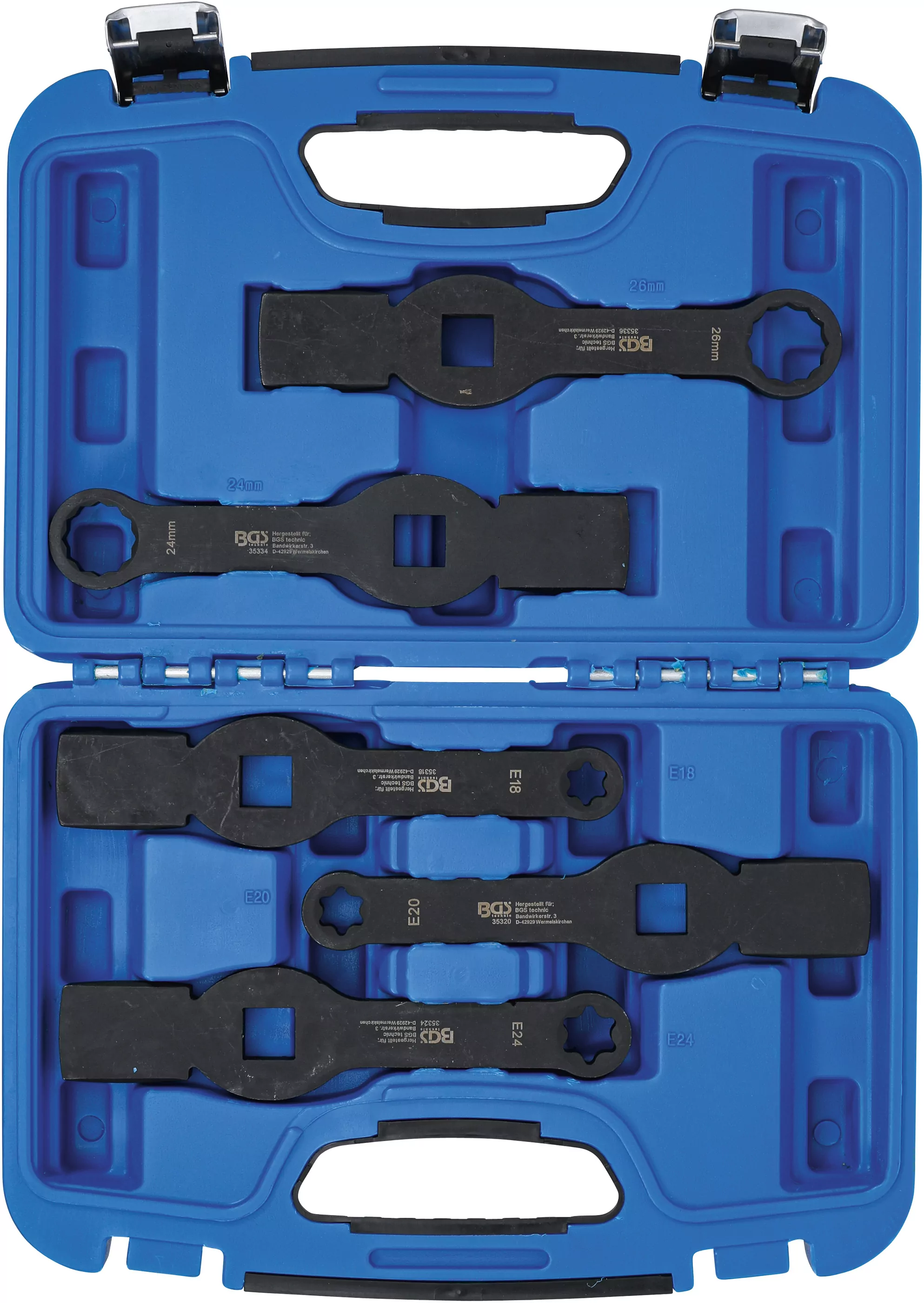 Schlag-Ringschlüssel-Satz | Zwölfkant / E-Profil (für Torx) | 5-tlg.