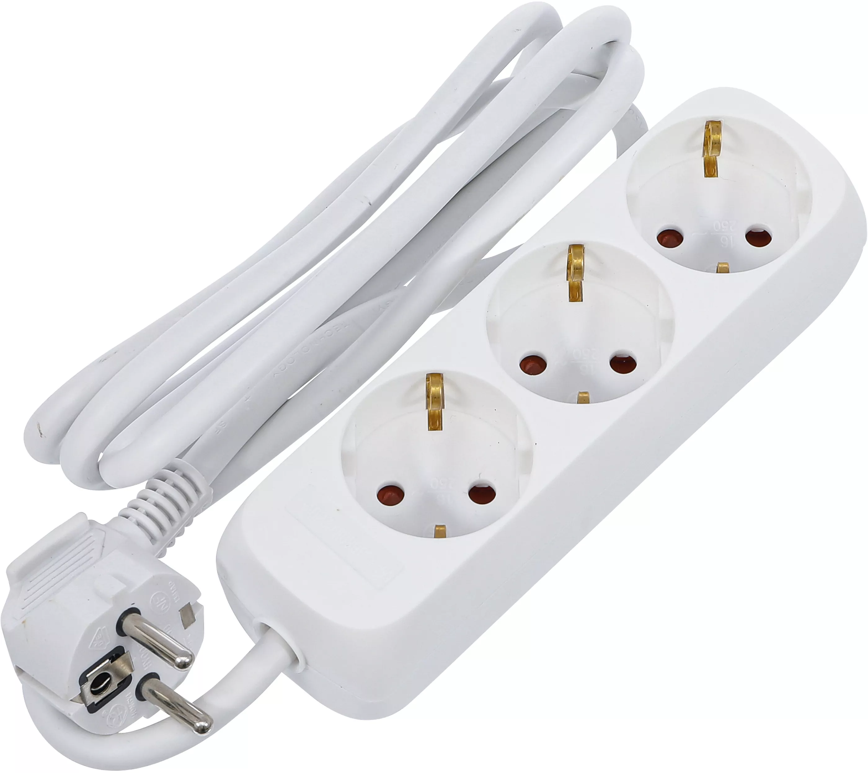 Steckdosenleiste | 3-fach | Zuleitung 1,4 m | 3 x 1,5 mm² | IP 20