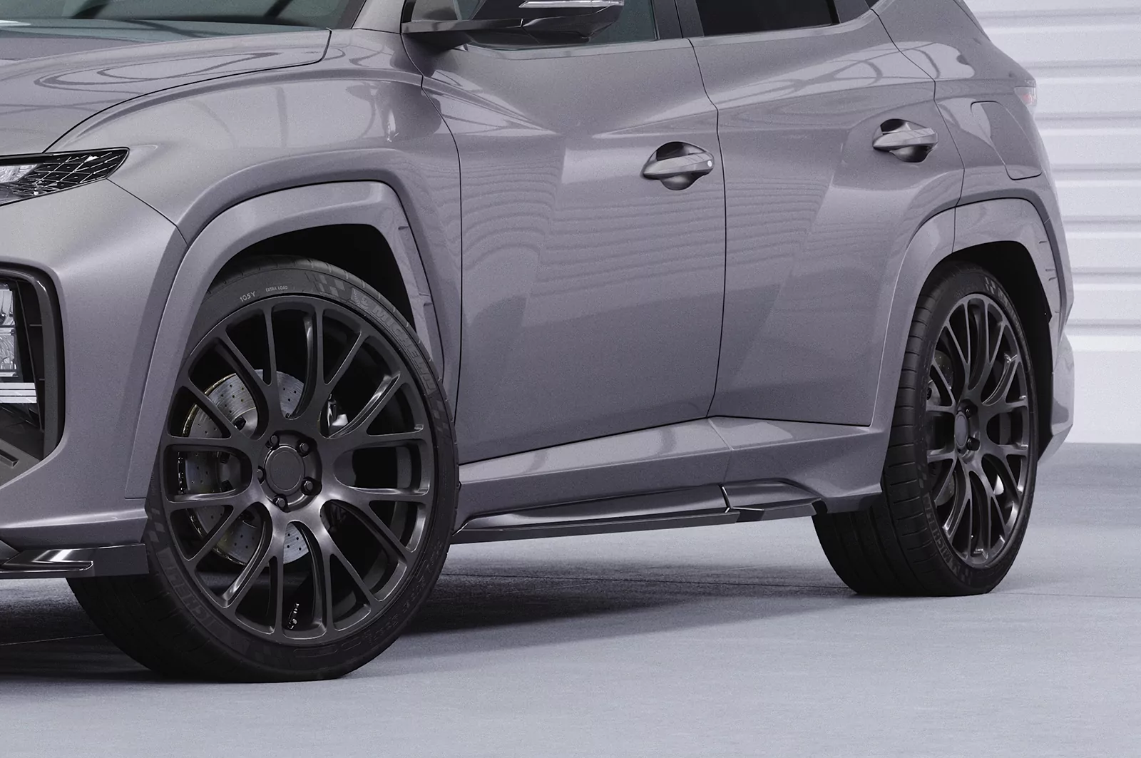 Seitenschweller für Hyundai Tucson 4 (NX4) N-Line SS570 Schwarz Strukturiert