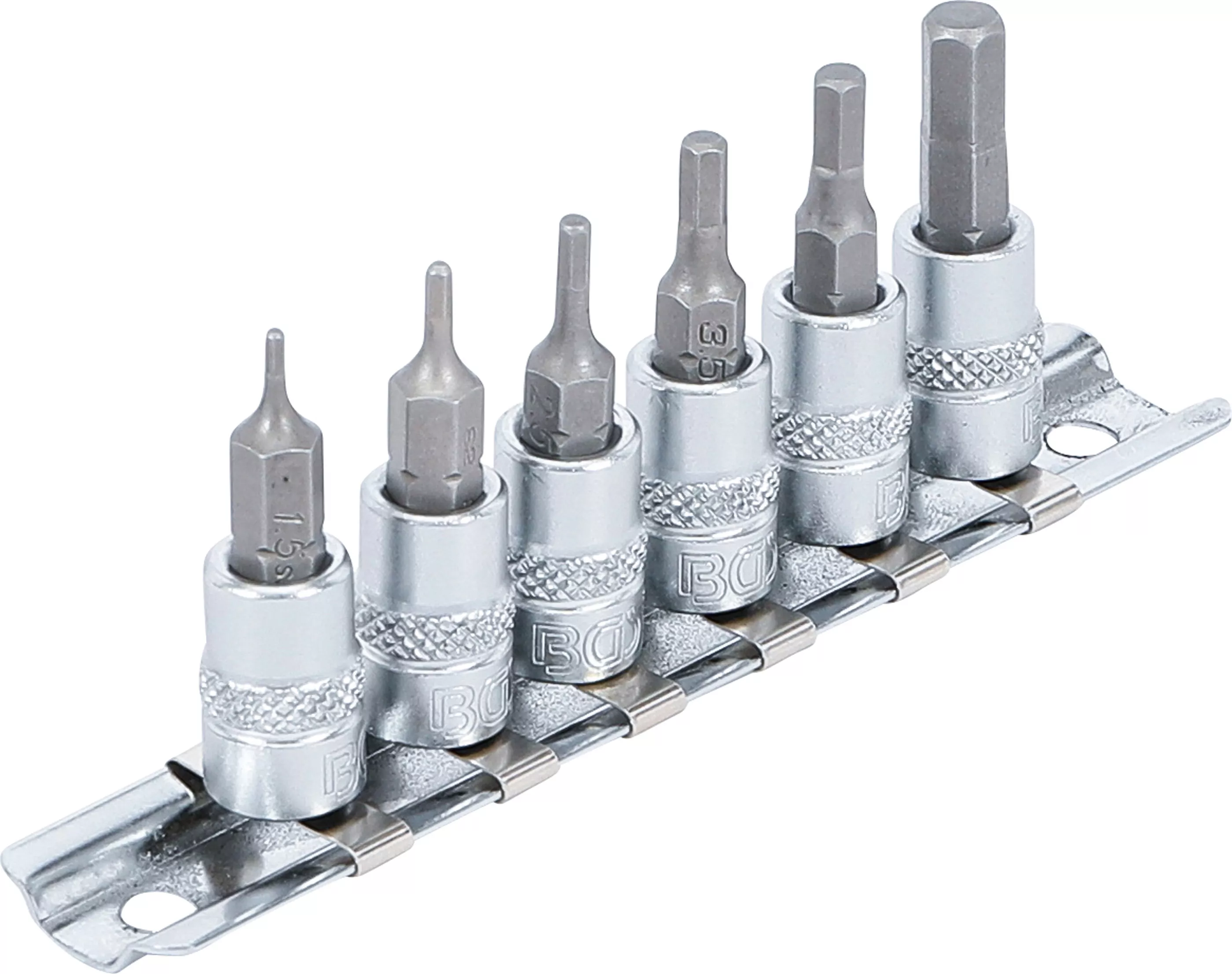 Bit-Einsatz-Satz | Antrieb Innenvierkant 6,3 mm (1/4") | Innensechskant 1,5 - 6 mm | 6-tlg.