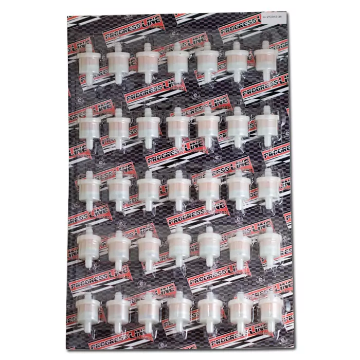 Benzinfilter Display VPE 35 Stck 5/16" 8mm, Ø= 30mm, rund, weiß, Gesamtlänge: 51mm