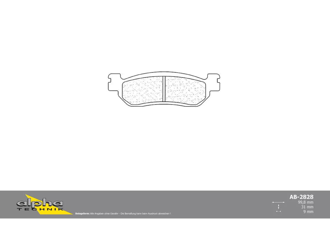 ALPHA TECHNIK Bremsbelag Straße mit ABE