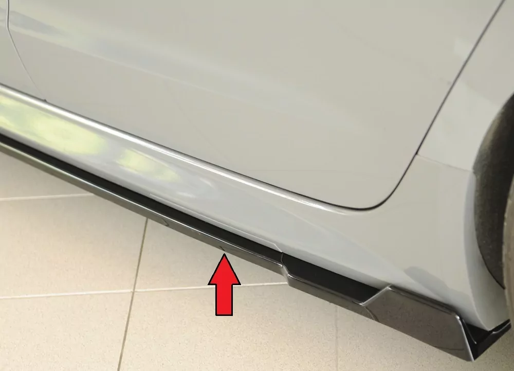 Rieger Seitenschweller links ansatz (2-tlg.) glanz schwarz für Audi A6 S6 (4G/C7) Lim. 09.14- (ab Facelift)