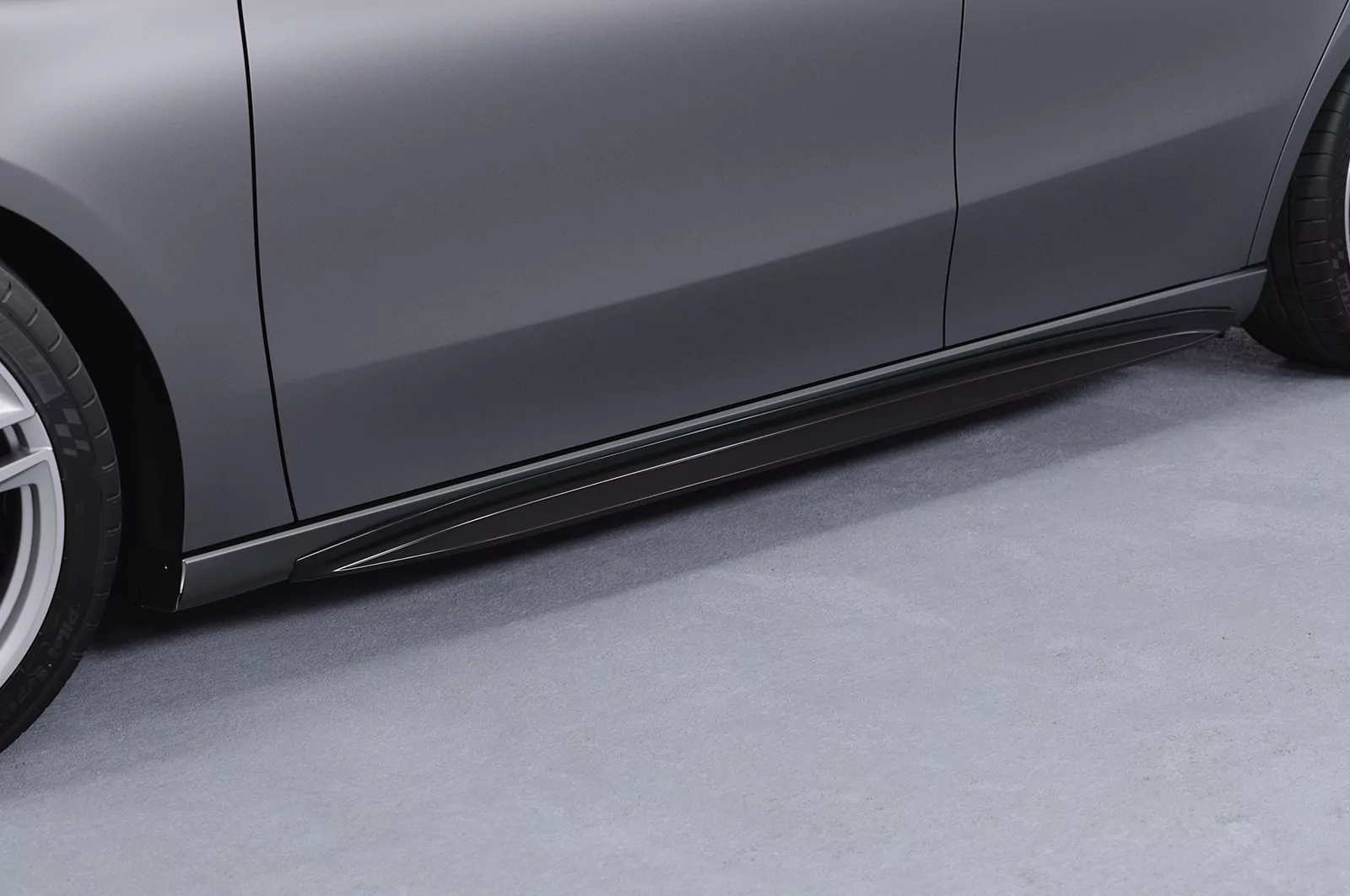 Seitenschweller für Mercedes Benz A-Klasse (W177) SS527 Schwarz Strukturiert