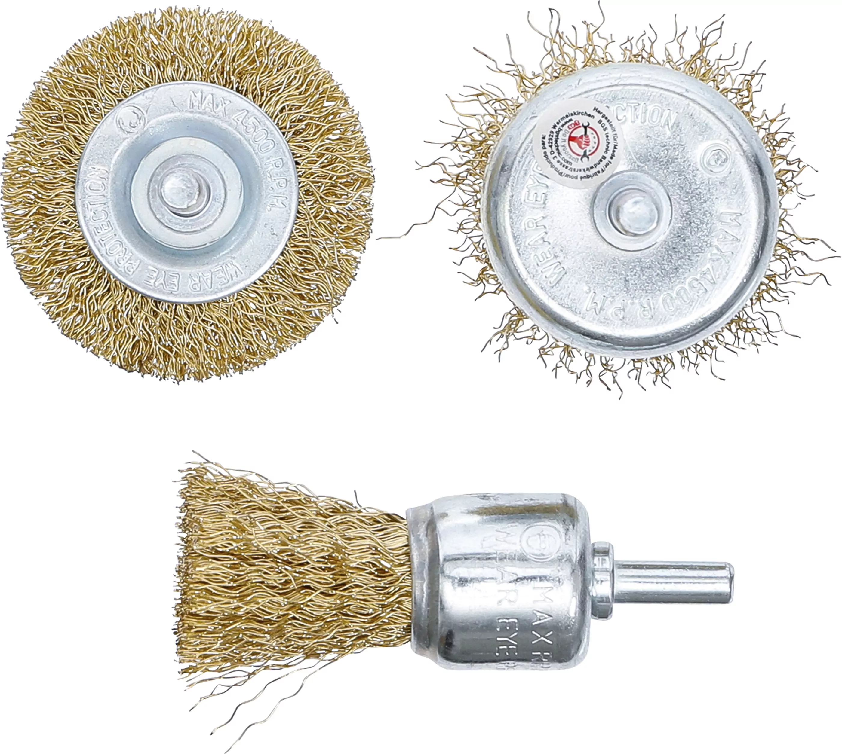 Stahldraht-Bürsten-Satz | Ø 25 - 50 mm | 3-tlg.