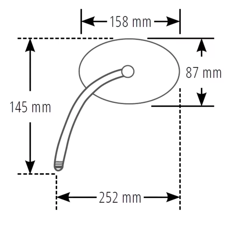 SHIN YO Verkleidungsspiegel Schwarz Kawasaki Style, Links (1Stck.)