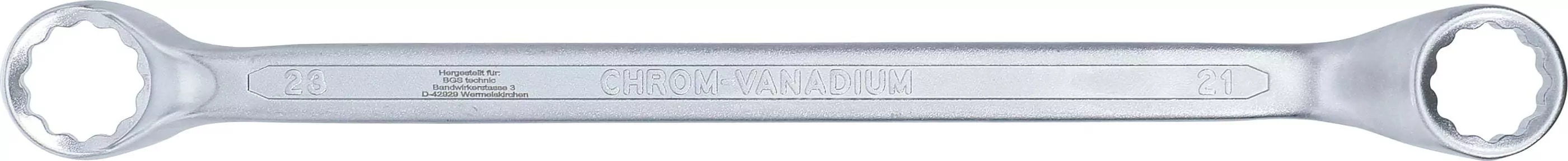 Doppel-Ringschlüssel | tief gekröpft | SW 21 x 23 mm