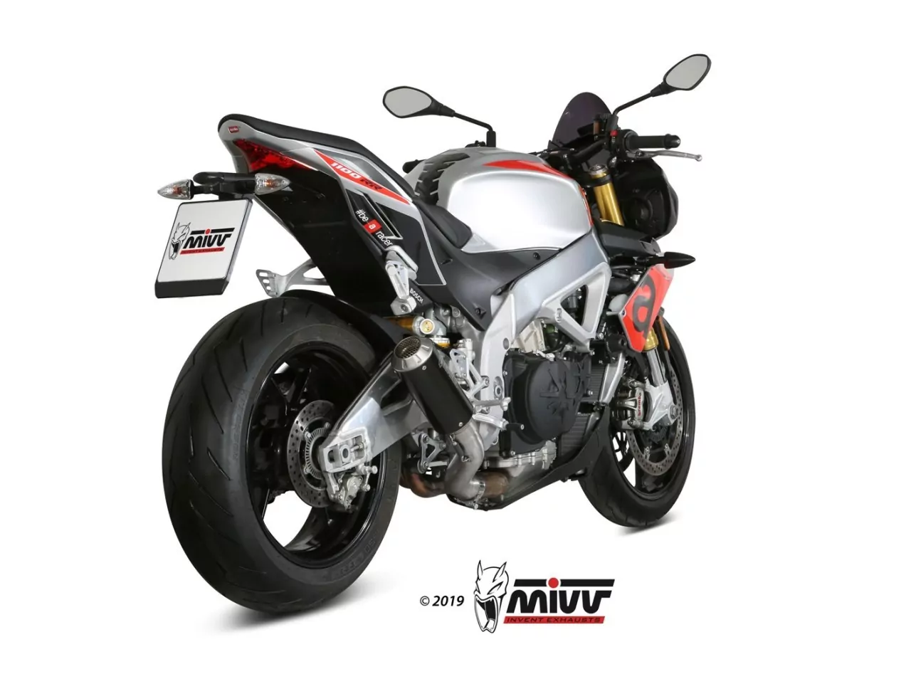 MIVV MK3 Edelstahl Schwarz APRILIA TUONO V4 1100 2018 >