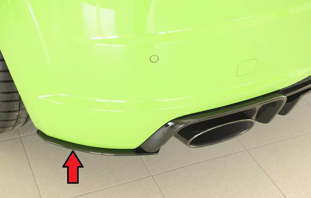 Rieger Heckschürzenansatz seitlich links für Audi TT RS (8J/8J1-FV/8S) | Coupé 05.16-08.18 (bis Facelift) nur für orig. Heckschürze TT-RS
