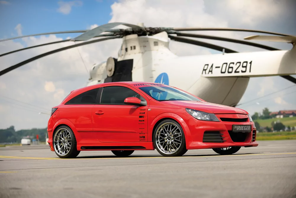 Rieger Spoilerstoßstange für Opel Astra H - 3-tür. 03.04- carbon optik