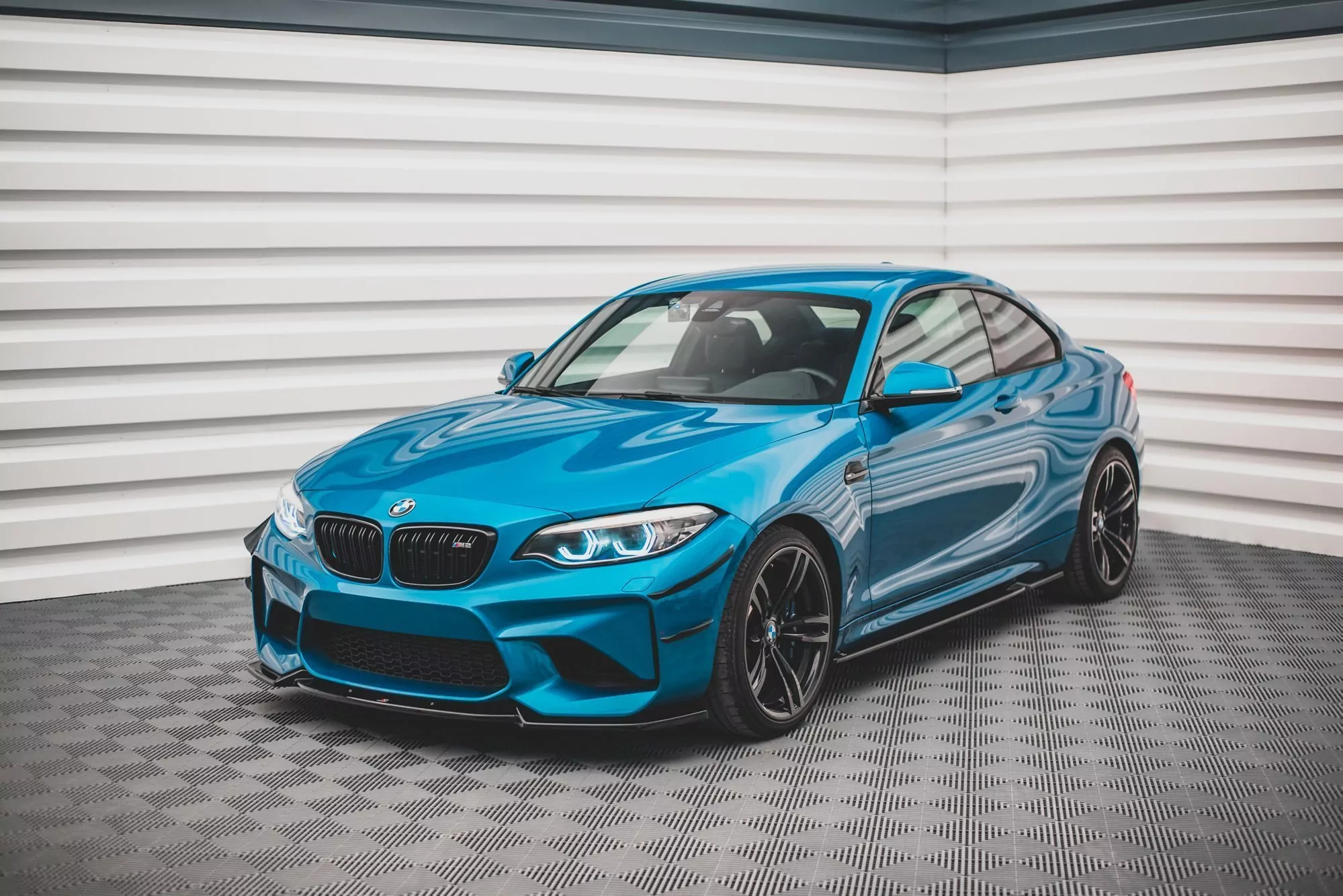 Front Ansatz V.2 Für BMW M2 F87 Schwarz Hochglanz