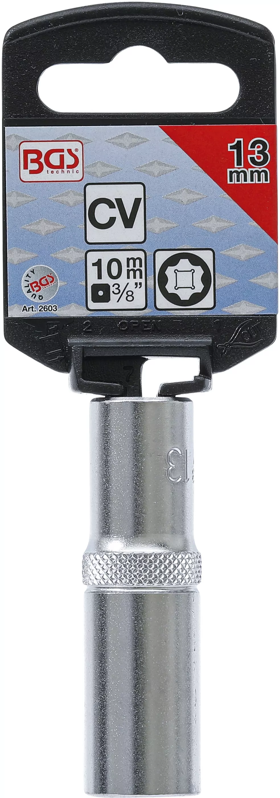 Steckschlüssel-Einsatz Super Lock, tief | Antrieb Innenvierkant 10 mm (3/8") | SW 13 mm