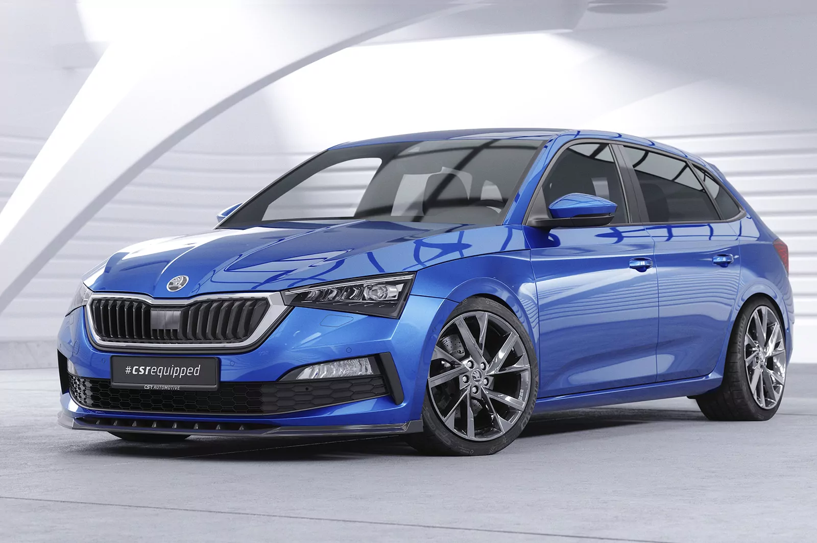 Cup-Spoilerlippe mit ABE für Skoda Scala CSL633 Schwarz Strukturiert