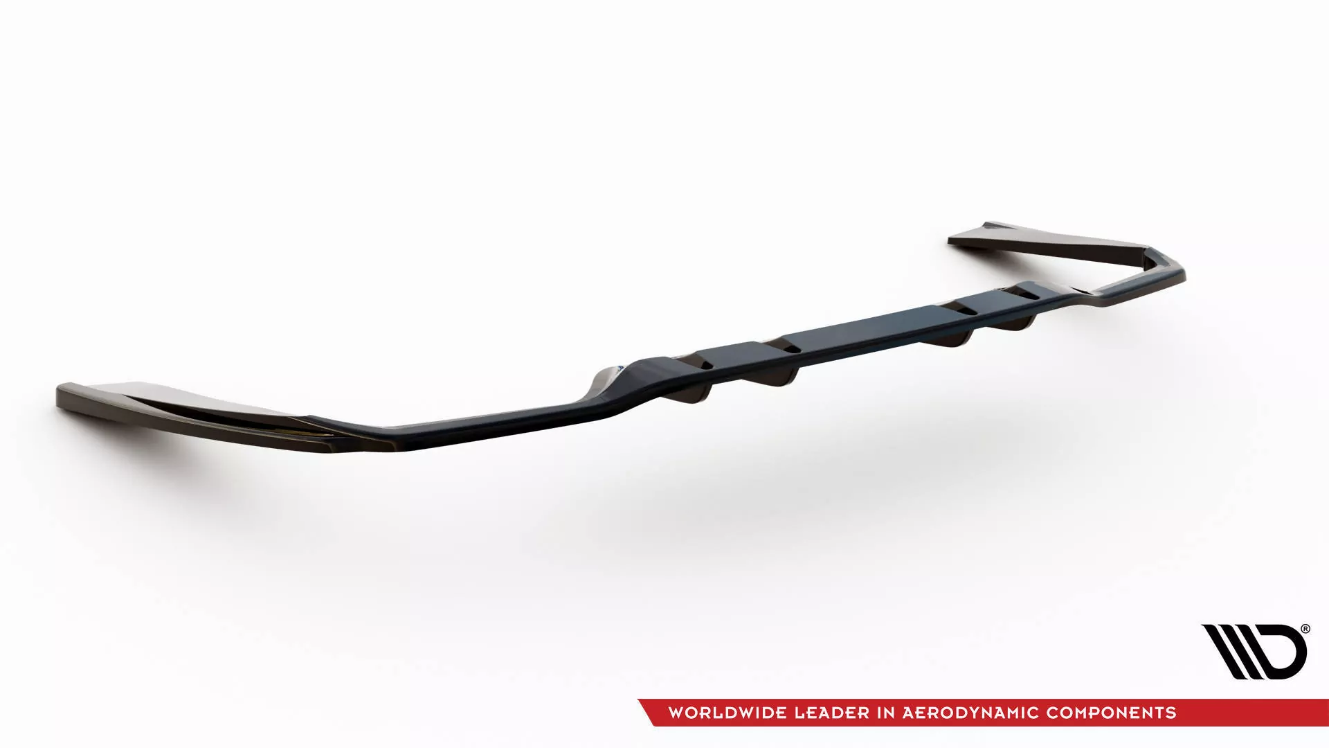 Hinten Splitter (mit Einem Vertikalem Balken) Mercedes-AMG C 43 Limousine / Kombi W205 / S205 Facelift Schwarz Hochglanz