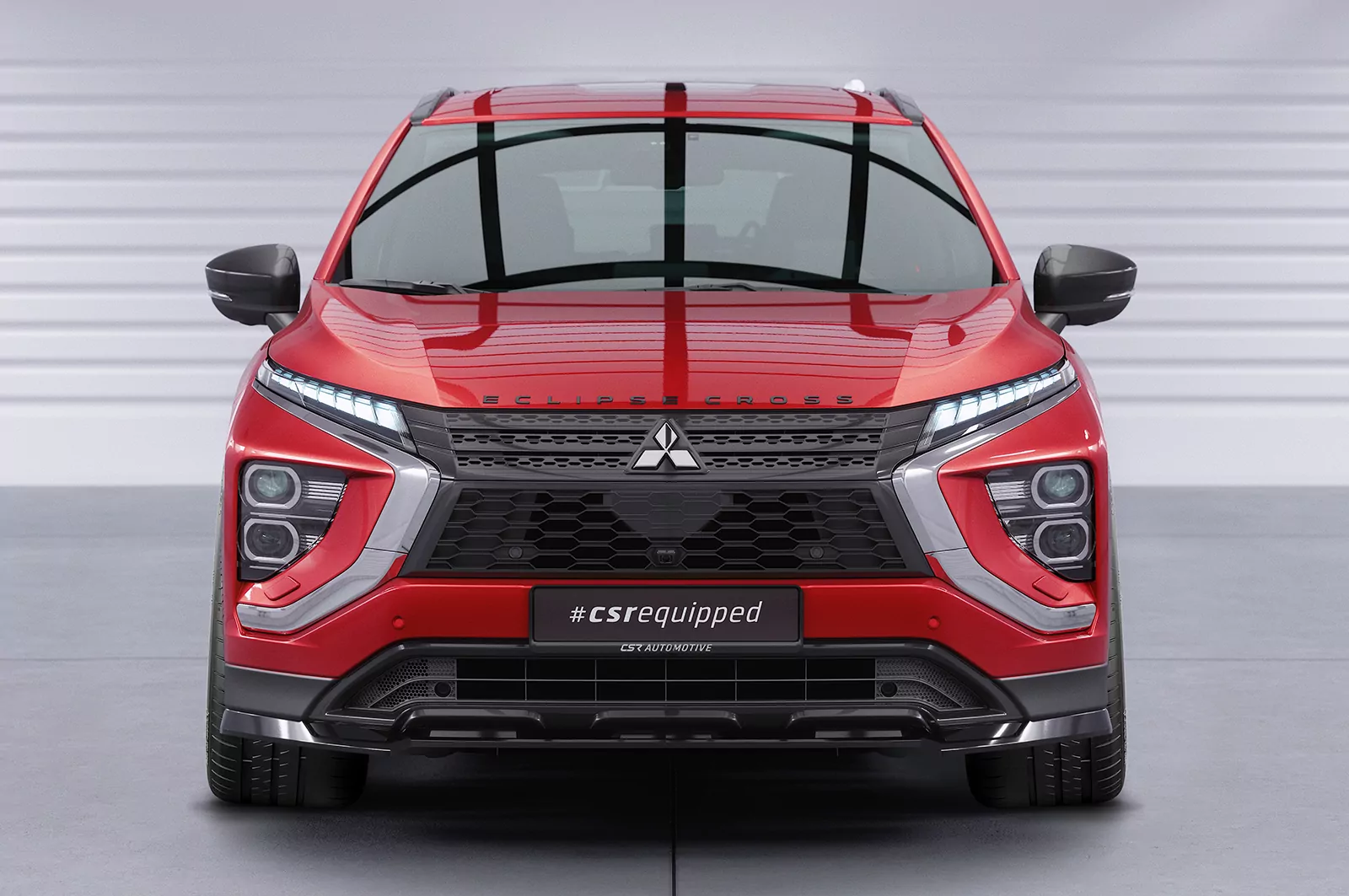 Cup-Spoilerlippe mit ABE für Mitsubishi Eclipse Cross CSL685 Schwarz Strukturiert
