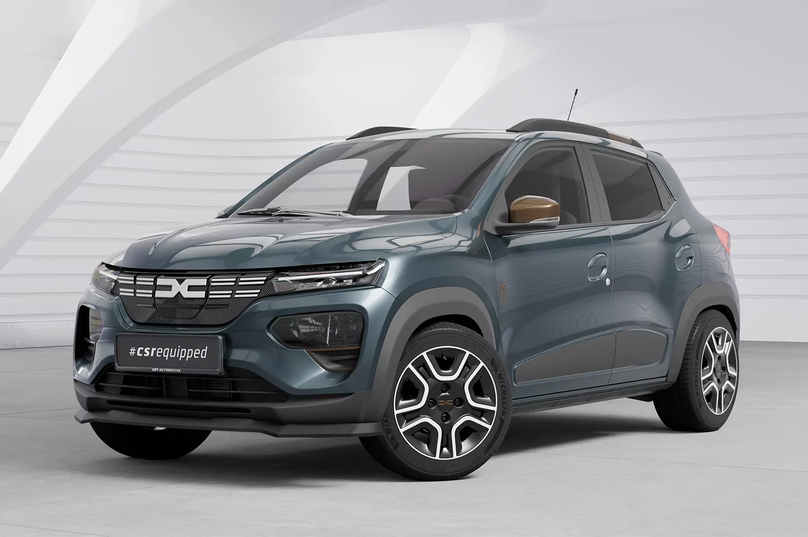 Cup-Spoilerlippe mit ABE für Dacia Spring Electric CSL843 Schwarz Strukturiert