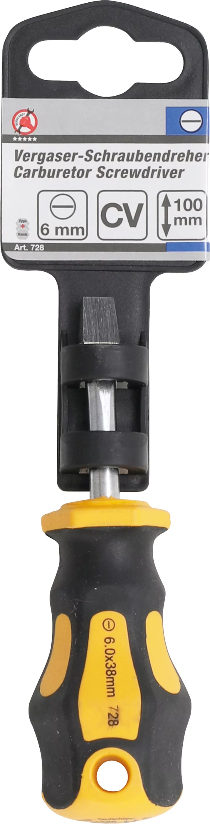 Vergaser-Schraubendreher | Schlitz 6 mm | Klingenlänge 38 mm