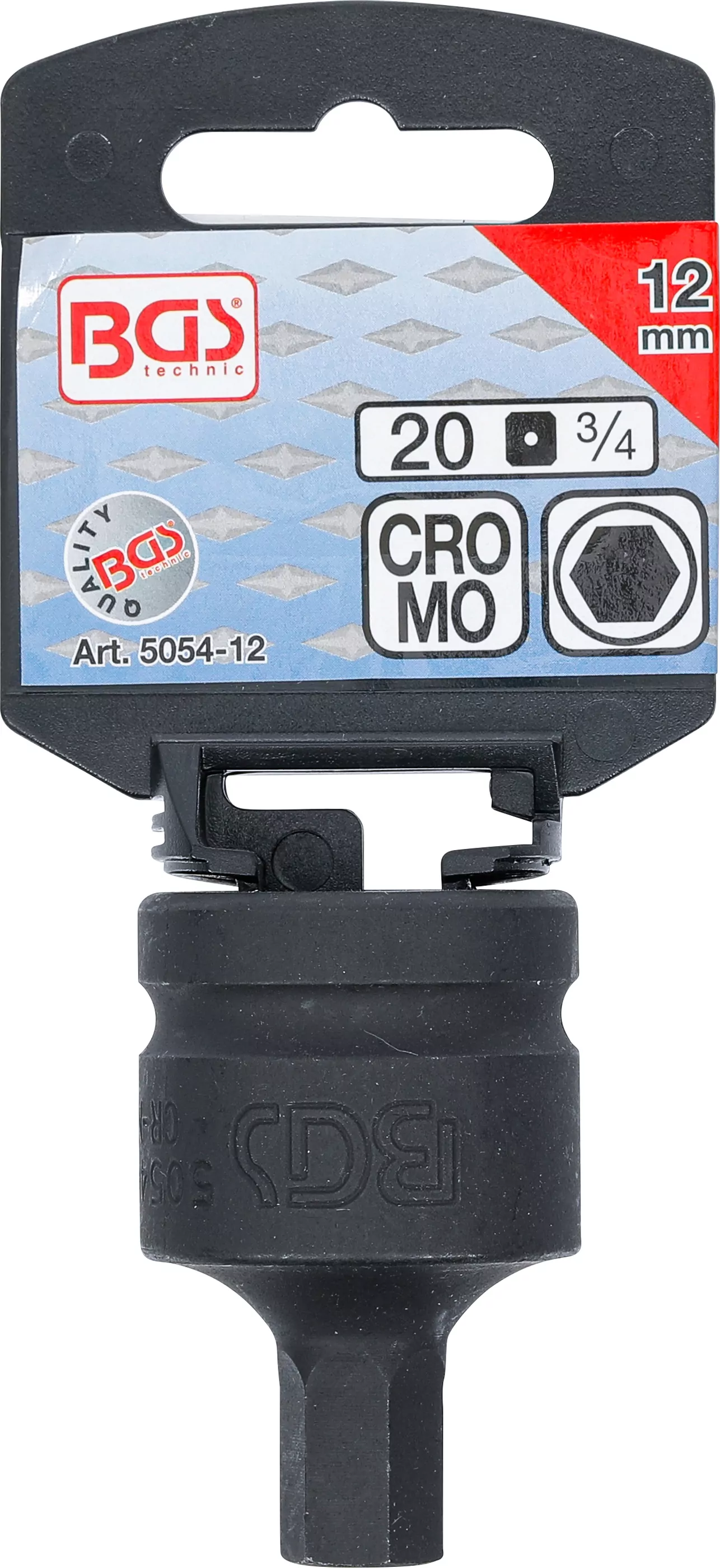 Kraft-Bit-Einsatz | Länge 55 mm | Antrieb Innenvierkant 20 mm (3/4") | Innensechskant 12 mm