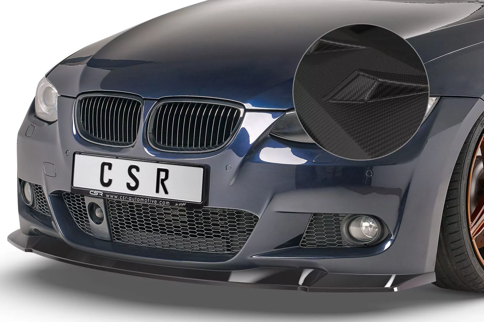 Cup-Spoilerlippe mit ABE für BMW 3er E92 / E93 M-Paket CSL418-M Carbon Look (matt)
