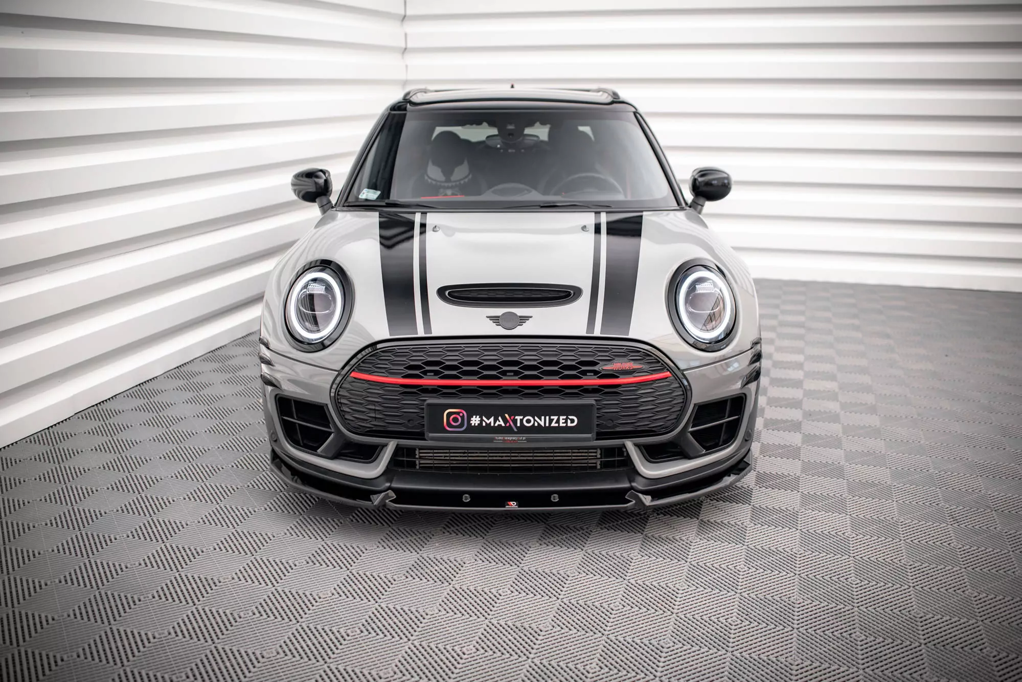 Front Ansatz V.3 Für Mini Cooper Clubman John Cooper Works F54 Facelift Schwarz Hochglanz