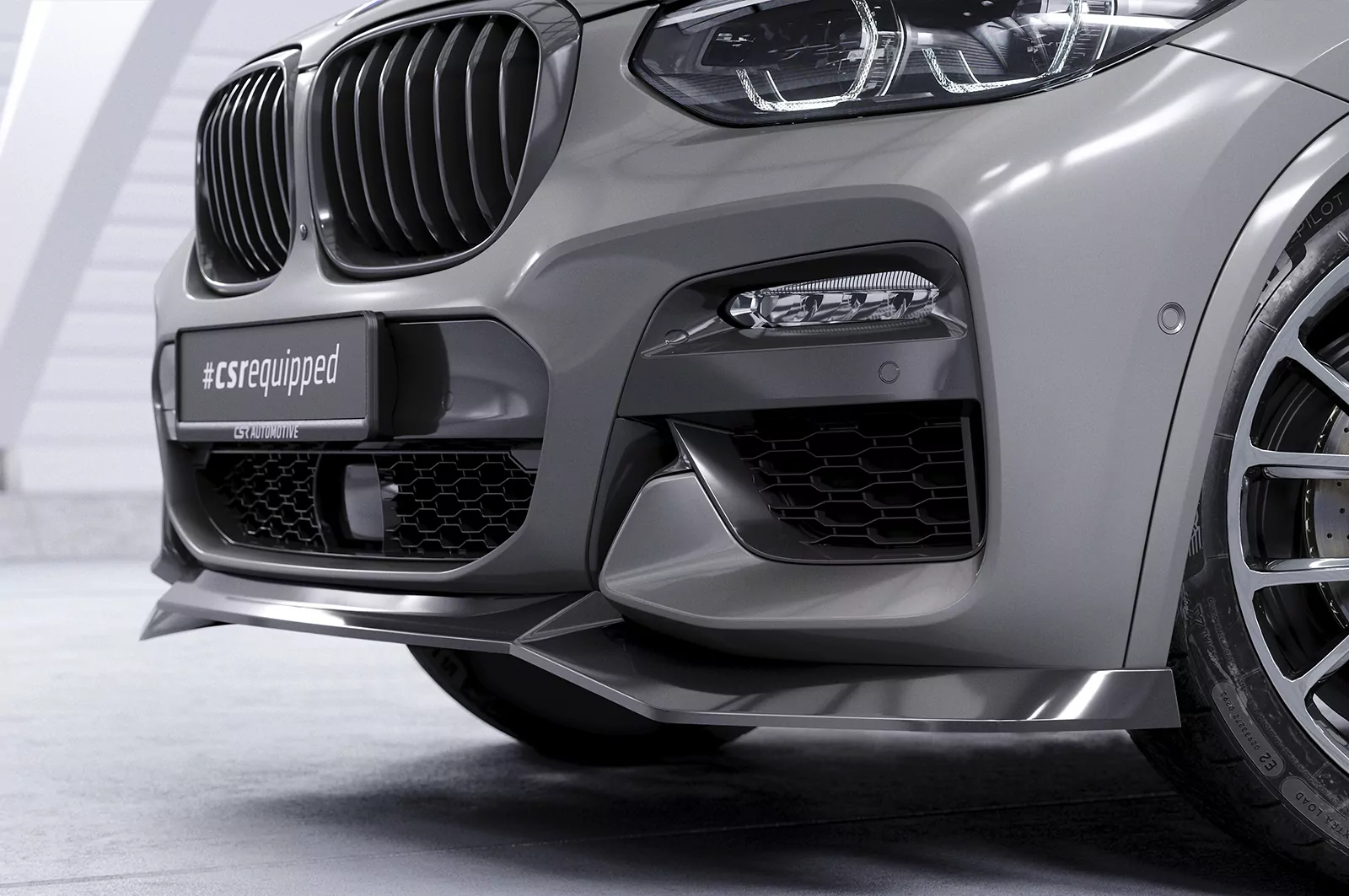 Cup-Spoilerlippe mit ABE für BMW X3 G01 / X4 G02 M-Paket CSL642 Schwarz Strukturiert