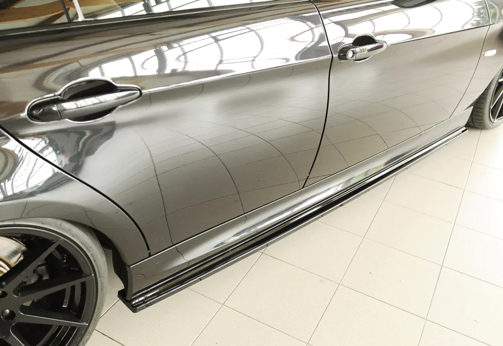 Rieger Seitenschweller rechts ansatz glanz schwarz für BMW 3er E91 Touring 09.08- (ab Facelift) LCI