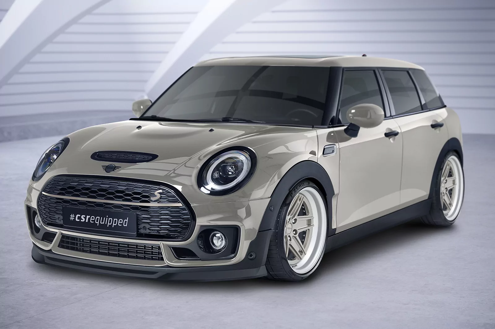 Cup-Spoilerlippe mit ABE für Mini Clubman F54 Cooper S CSL667 Schwarz Strukturiert