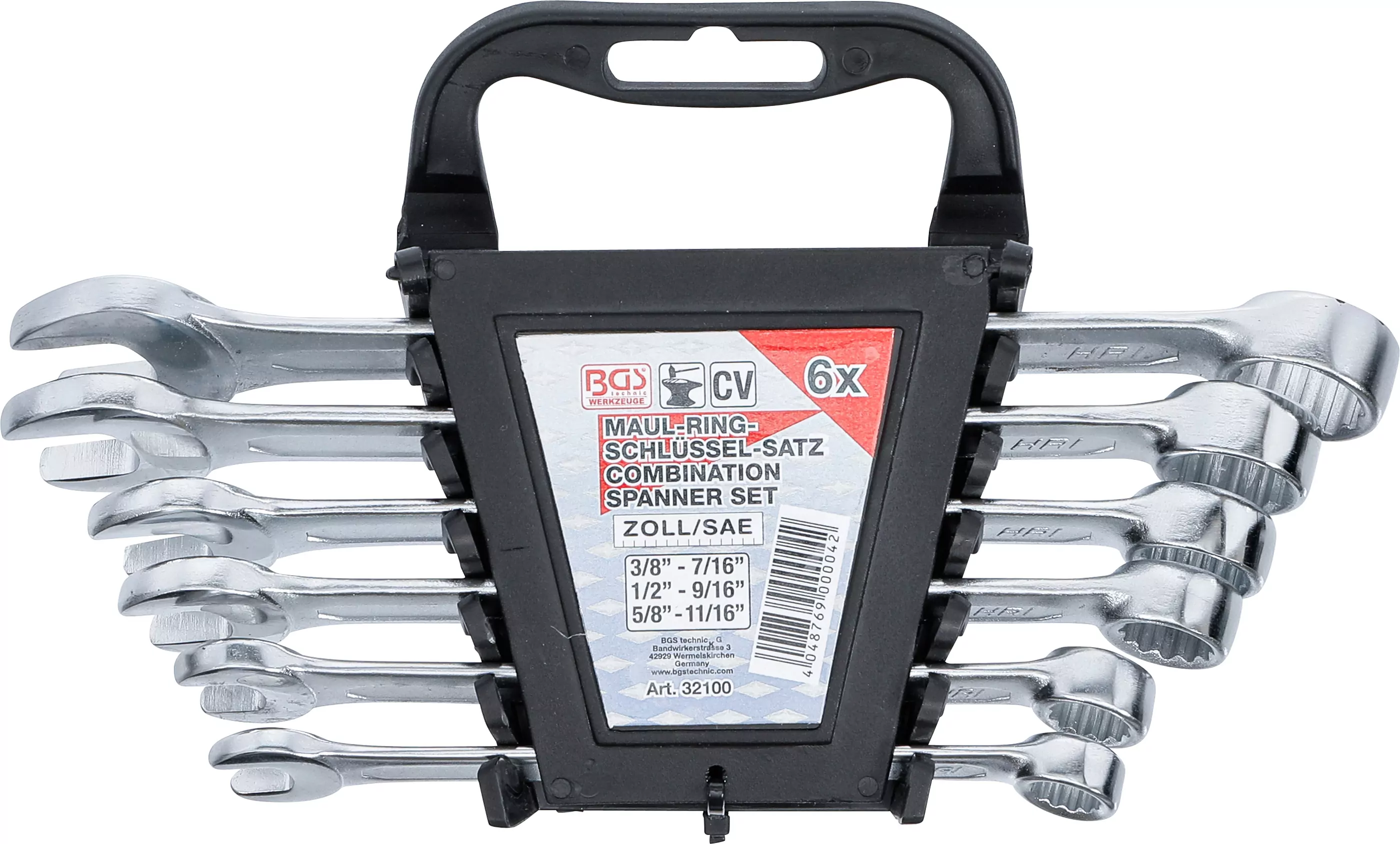 Maul-Ringschlüssel-Satz | Zollgrößen | SW 3/8" - 11/16" | 6-tlg.