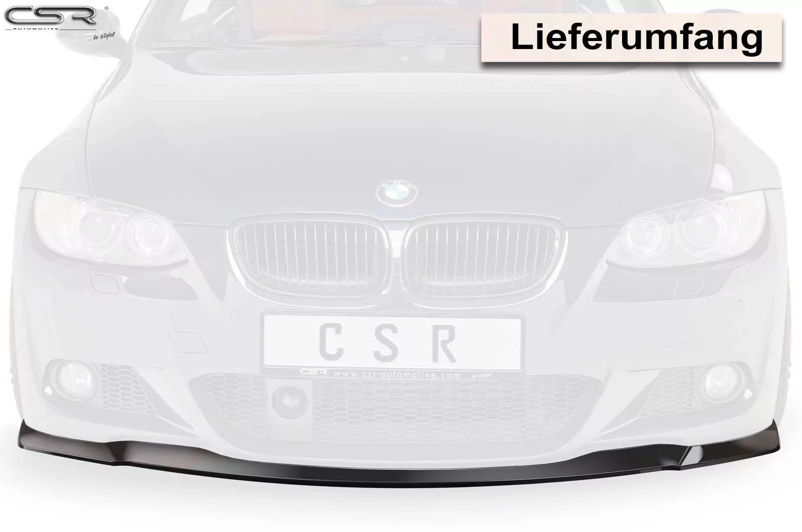 Cup-Spoilerlippe mit ABE für BMW 3er E92 / E93 M-Paket CSL418-M Carbon Look (matt)